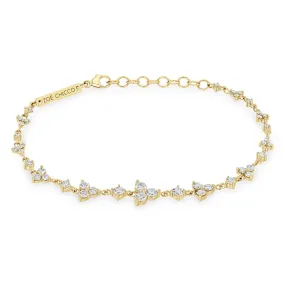 14k Alternating Graduated Prong Diamond & Diamond Trio Bracelet