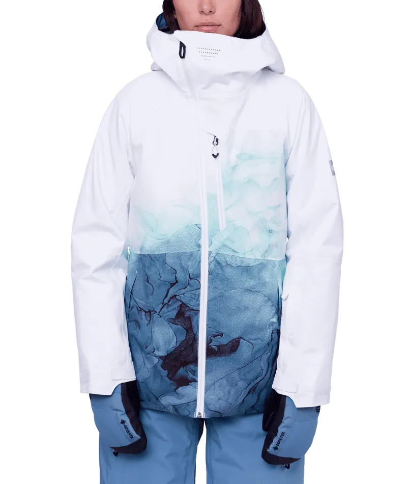 686 Women's Hydra Insulated Snowboard Jacket White Orion Blue Cloudbreak 2024