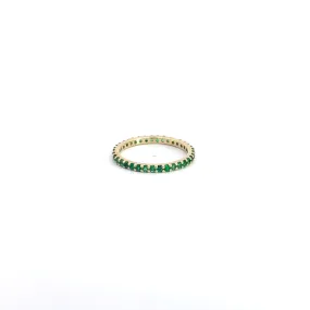 AD121E - Emerald Shared Prong Eternity Band