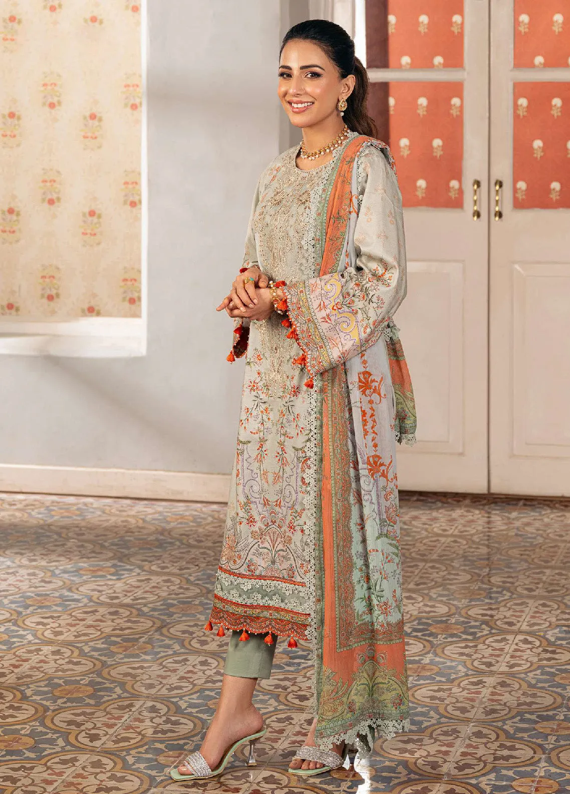 Aira By Asim Jofa Embroidered Jacquard Unstitched 3 Piece Suit - AJ24AP AJAR-02