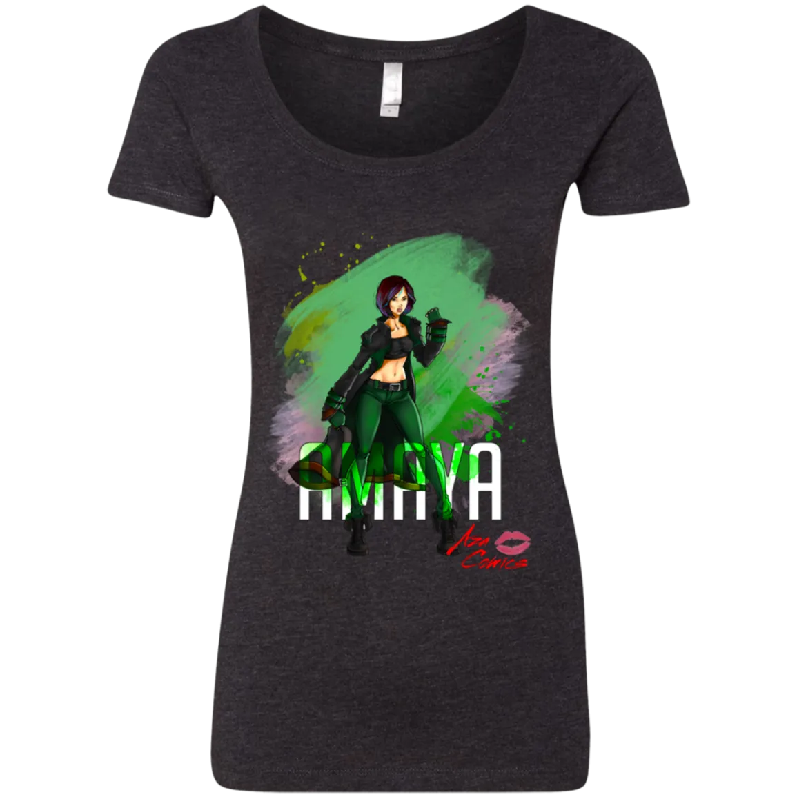 Aza Comics Amaya Ladies Scoop-neck Superhero Tee