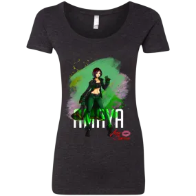 Aza Comics Amaya Ladies Scoop-neck Superhero Tee