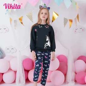 Baby Girls Cartoon Sequin Unicorn Clothing Set