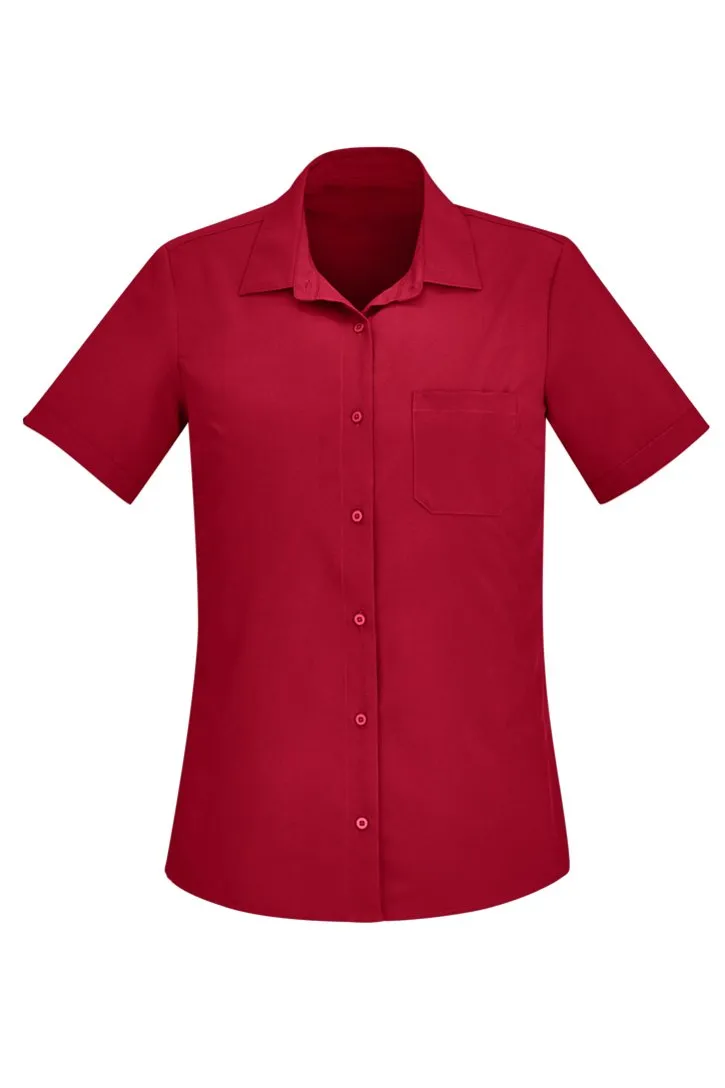 Biz Care Womens Florence Plain Short Sleeve Shirt (1st 6 Colors) (CS947LS)