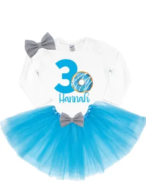 Blue & Silver Donut Tutu Outfit