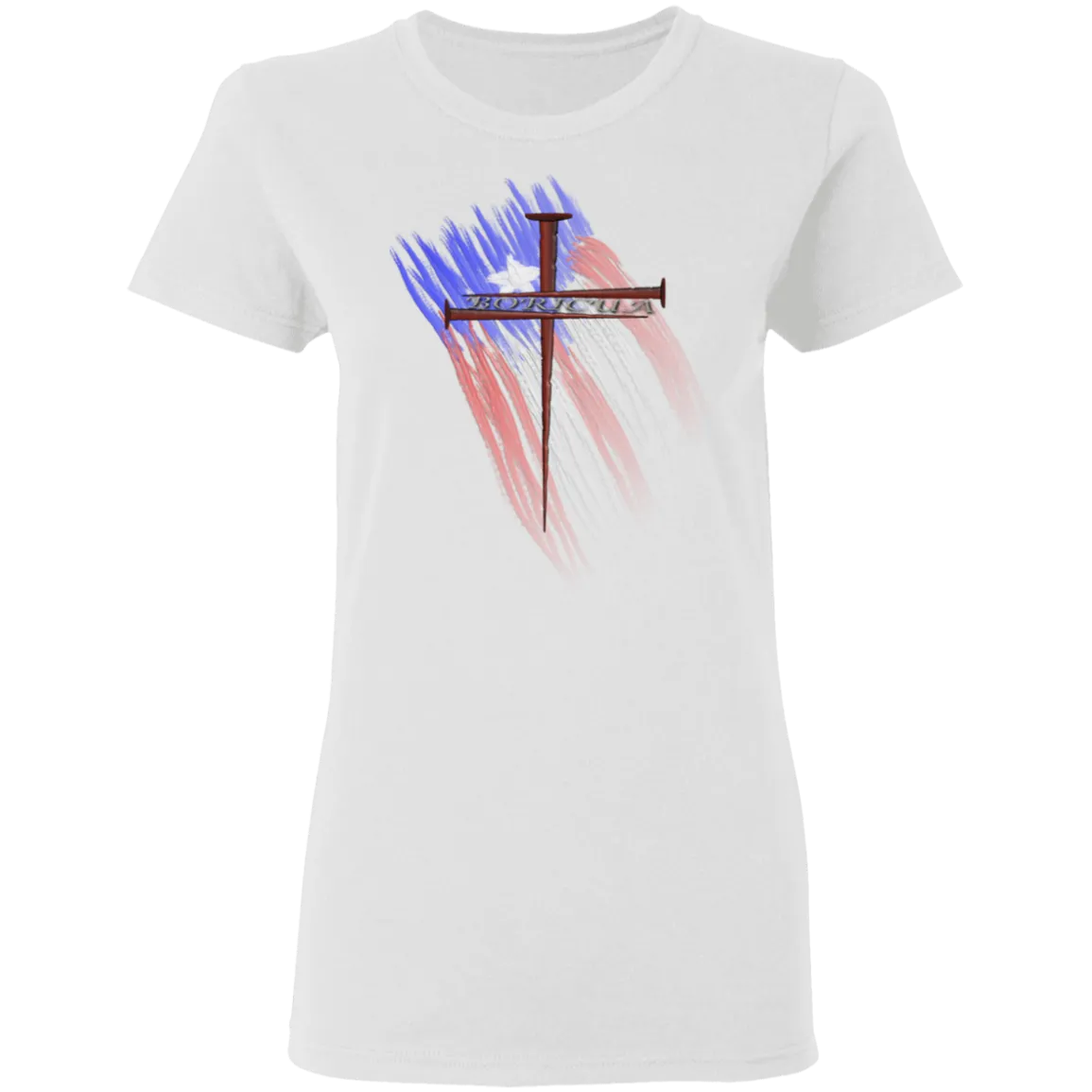 BORICUA CROSS Ladies' 5.3 oz. T-Shirt