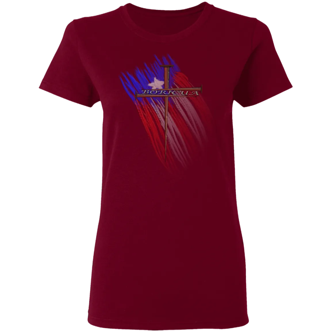 BORICUA CROSS Ladies' 5.3 oz. T-Shirt