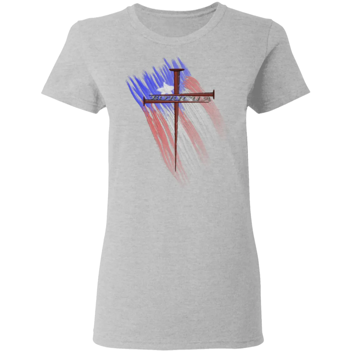 BORICUA CROSS Ladies' 5.3 oz. T-Shirt