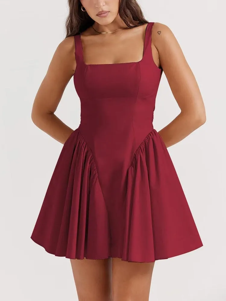 Bow Tie Backless A-Line Dress