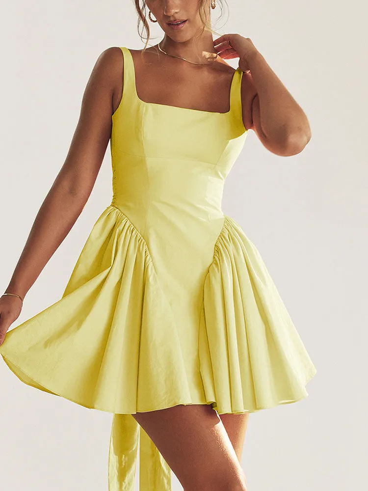 Bow Tie Backless A-Line Dress