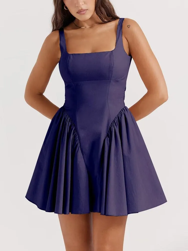 Bow Tie Backless A-Line Dress