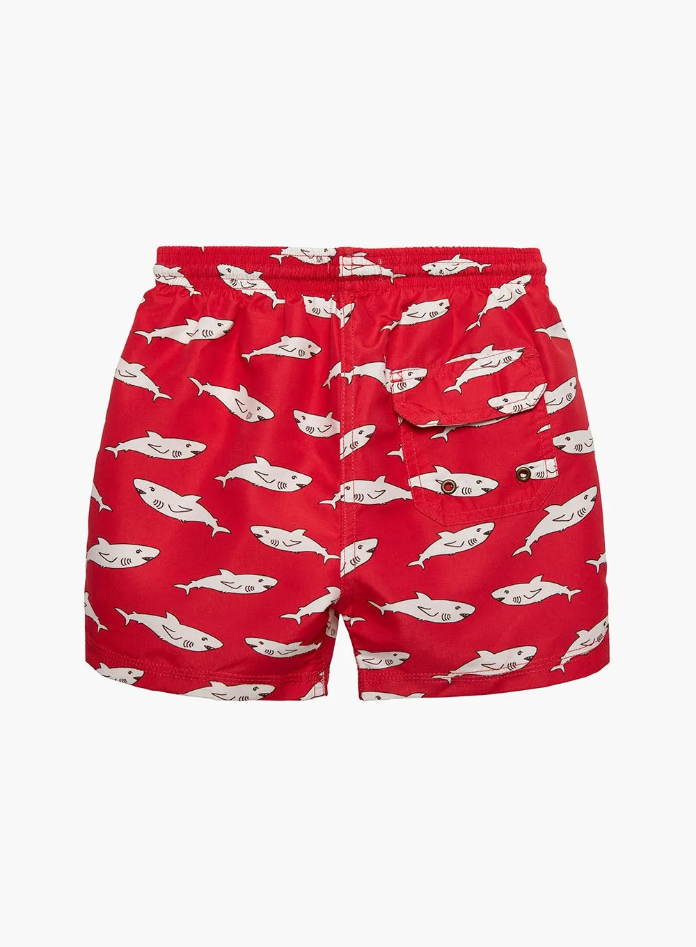 Boys Swimshorts in Red Shark