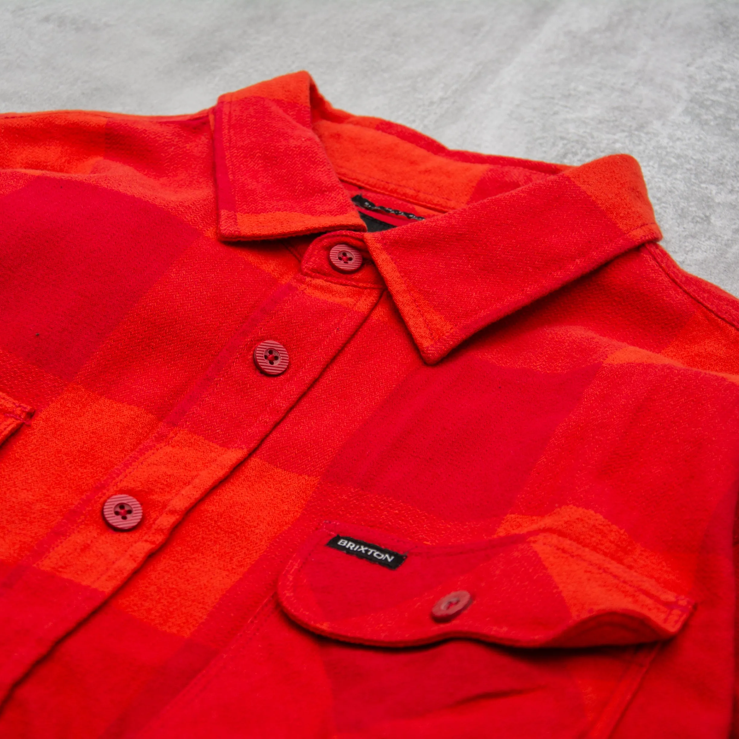 Brixton Bowery L/S Flannel Shirt - Crimson / Aurora Red