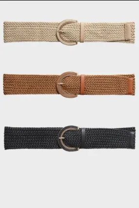 Buckle Knitted Adjustable Elasticated Belt