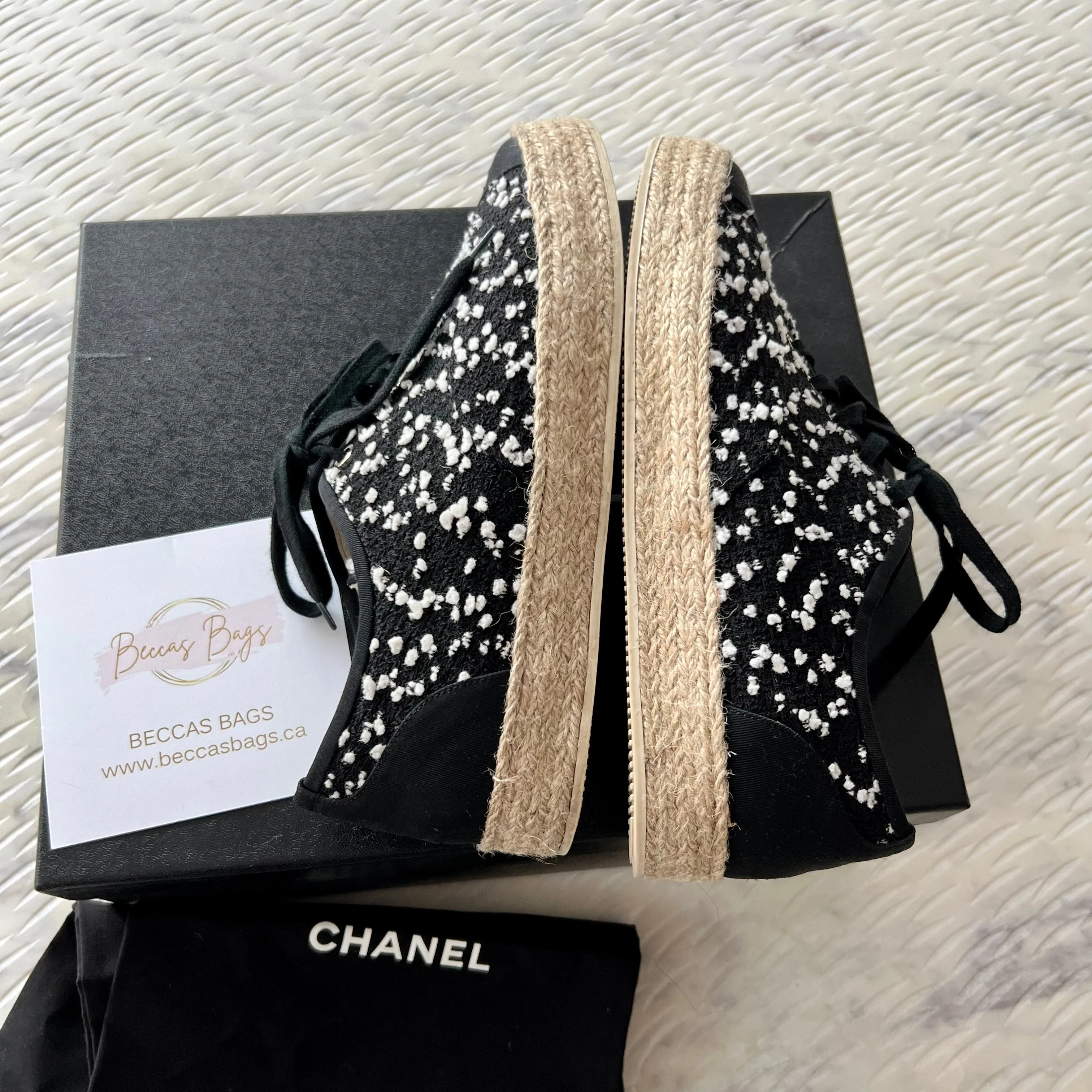 Chanel Lace Up Espadrilles