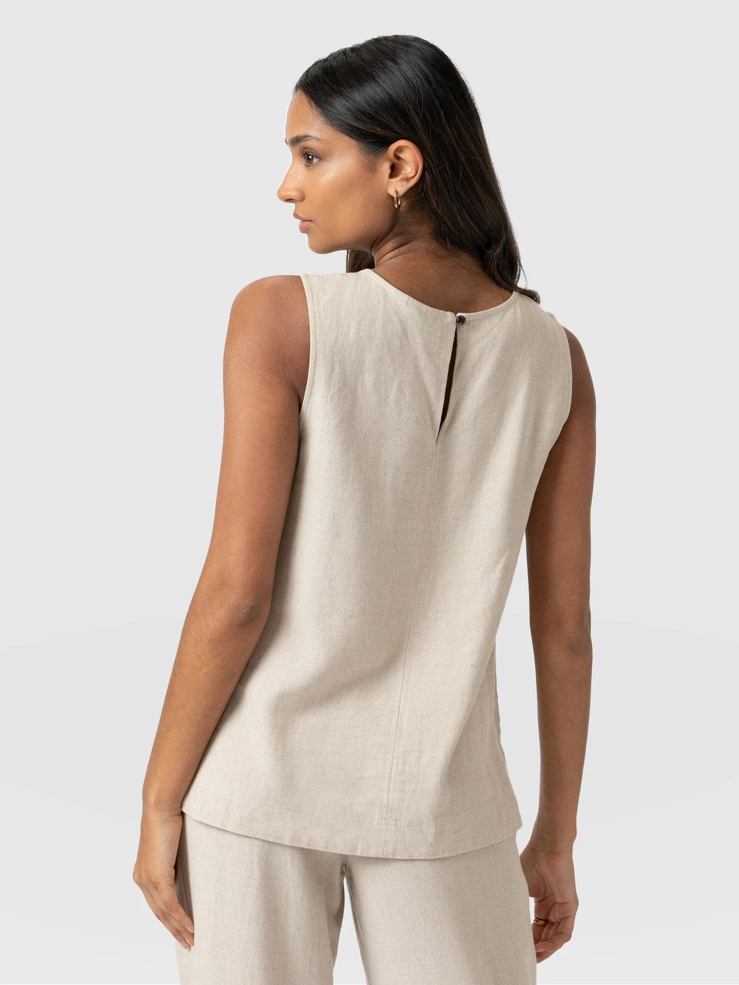 Corinne Linen Tunic - Oatmeal