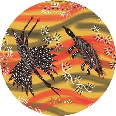 Cork Round Coaster Set with Aboriginal Designs