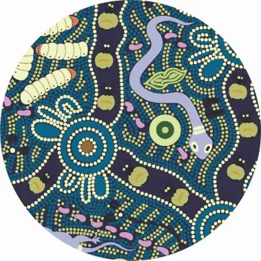 Cork Round Coaster Set with Aboriginal Designs