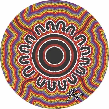 Cork Round Coaster Set with Aboriginal Designs