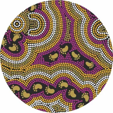 Cork Round Coaster Set with Aboriginal Designs