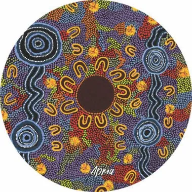 Cork Round Coaster Set with Aboriginal Designs