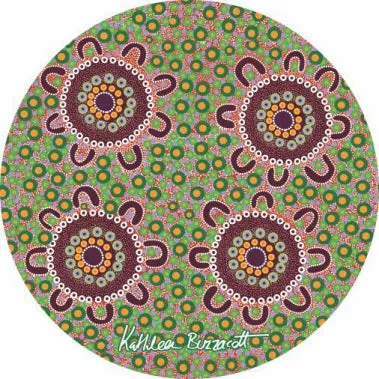 Cork Round Coaster Set with Aboriginal Designs