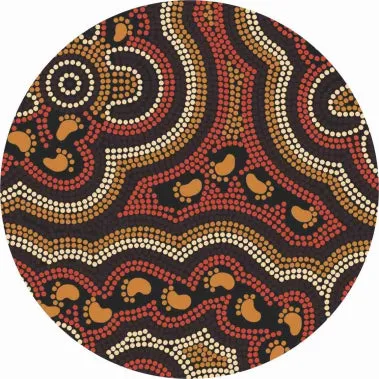 Cork Round Coaster Set with Aboriginal Designs