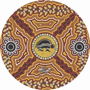 Cork Round Coaster Set with Aboriginal Designs