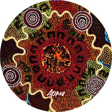 Cork Round Coaster Set with Aboriginal Designs