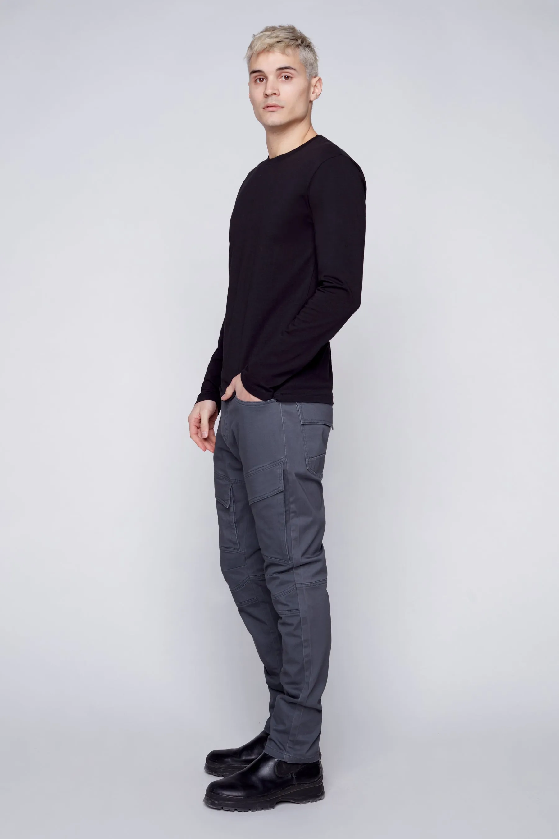 DELUXE Straight Fit Cargo Jeans - DARK GREY