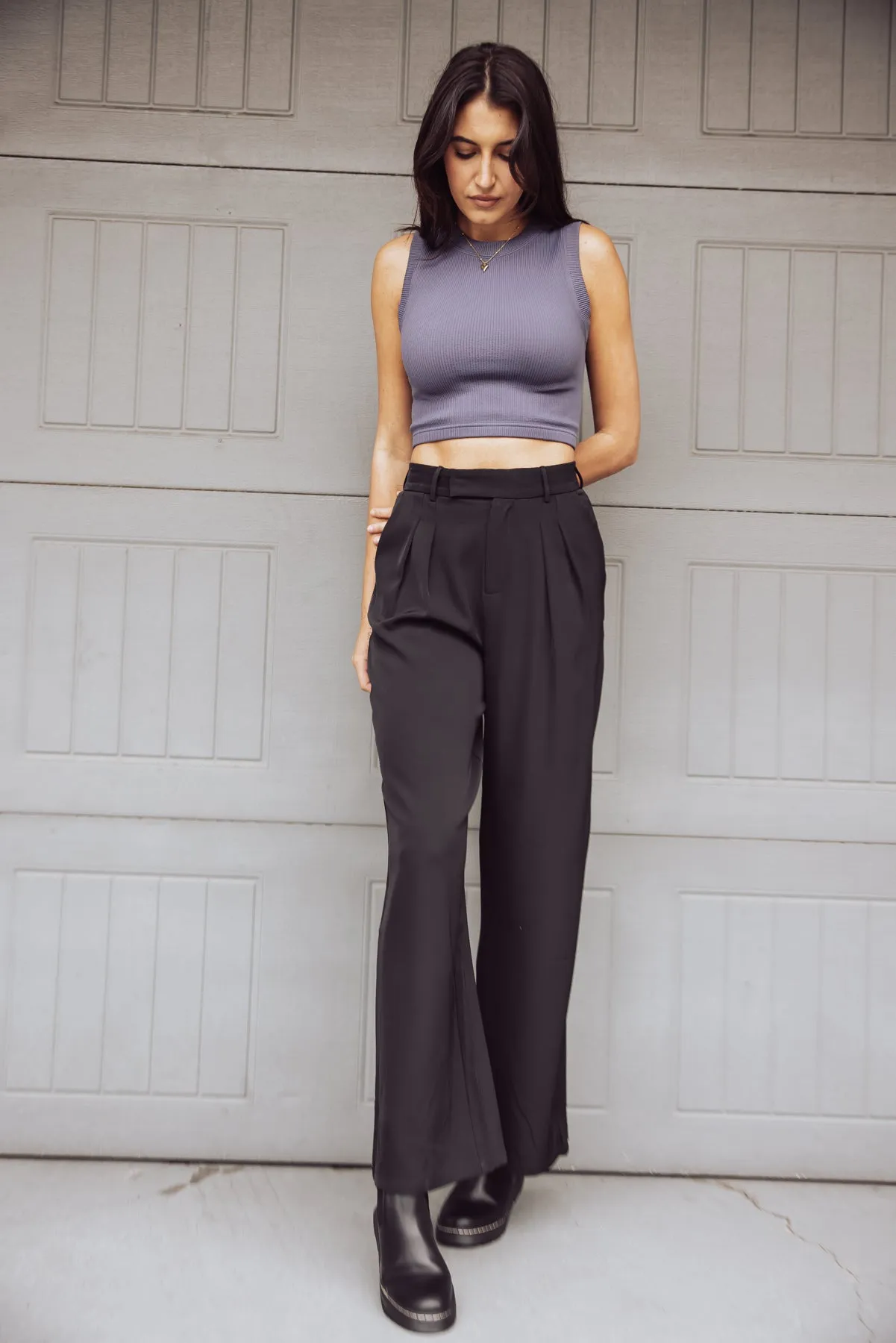 DIANA WIDE LEG PANTS - BLACK