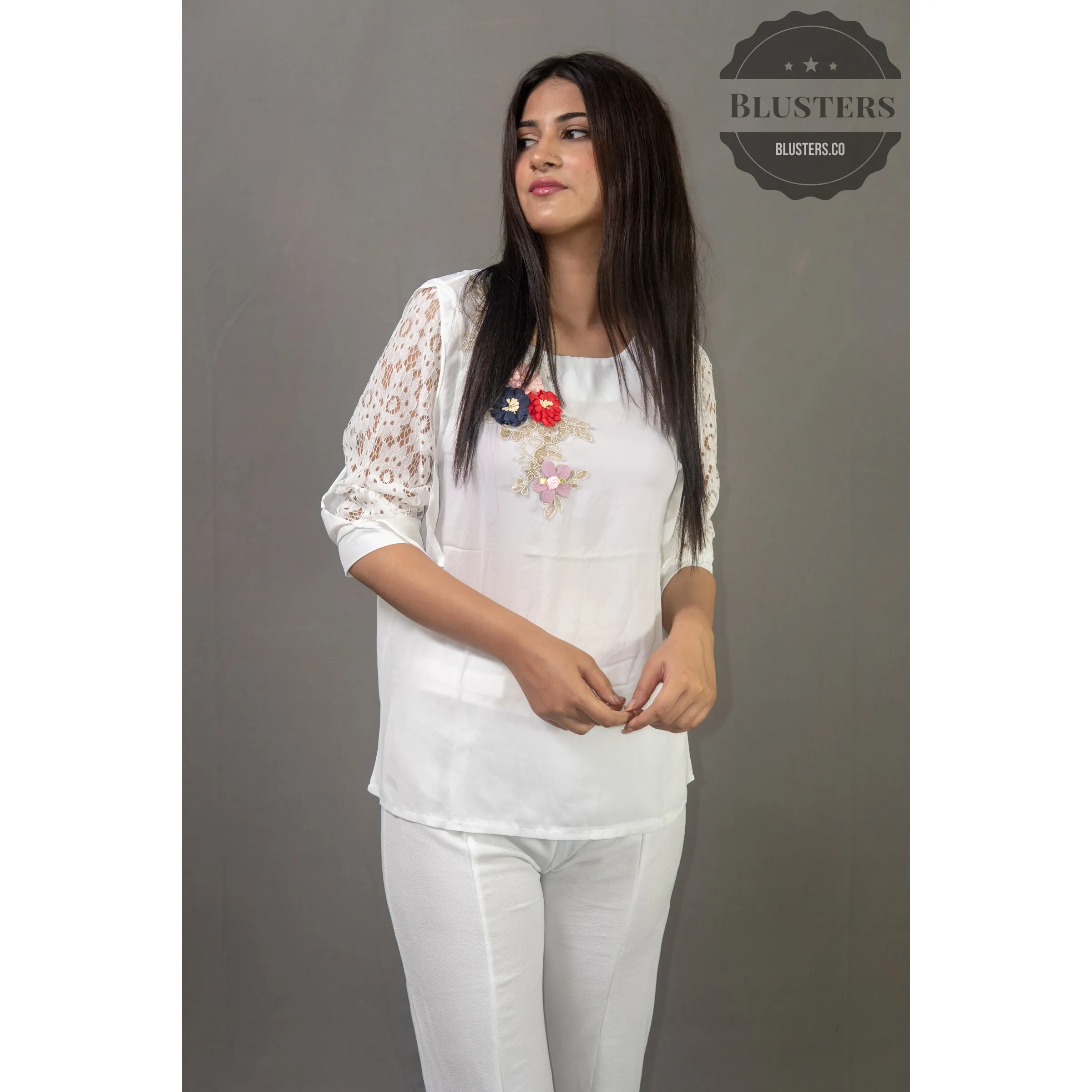 Embroidery Floral Top Y15