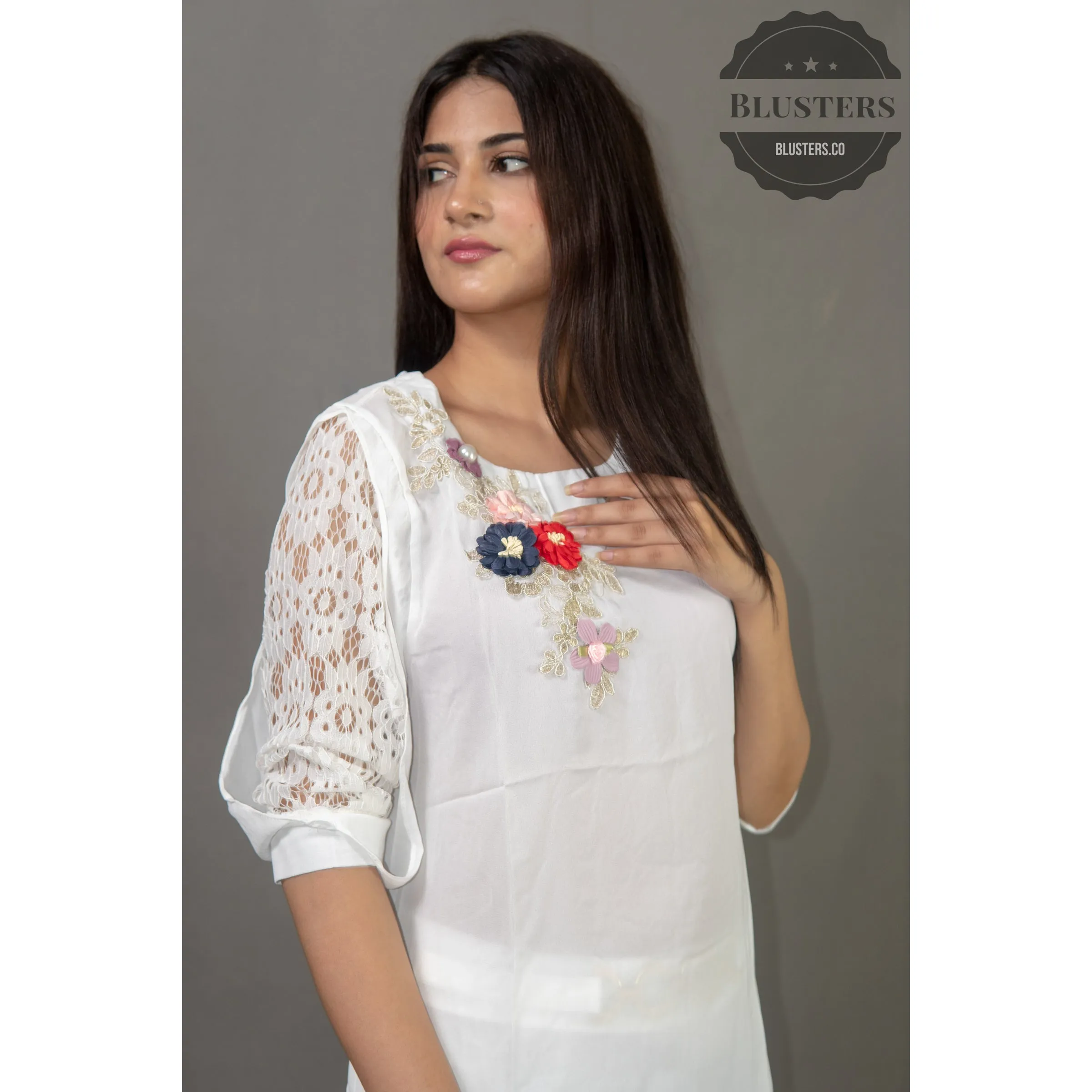 Embroidery Floral Top Y15