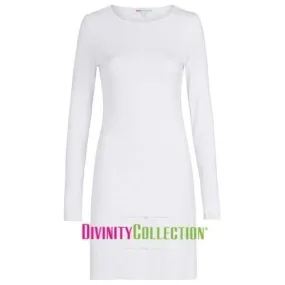 Extra Long White Long Sleeve Cotton Top