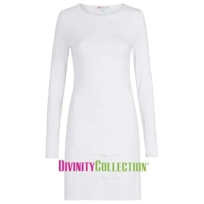 Extra Long White Long Sleeve Cotton Top