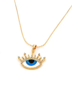 EYE SHAPED GOLD PLATED NECKLACE 2446 - قلادة