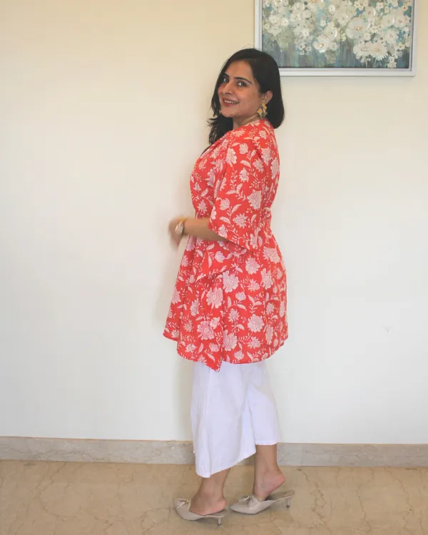 Floral Red Kaftan