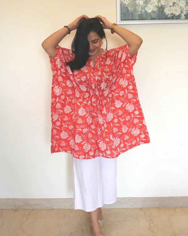 Floral Red Kaftan