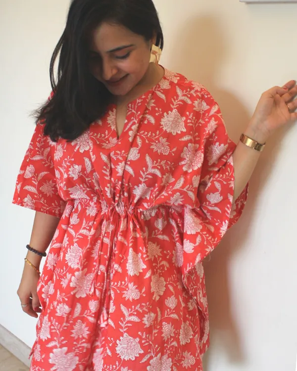 Floral Red Kaftan