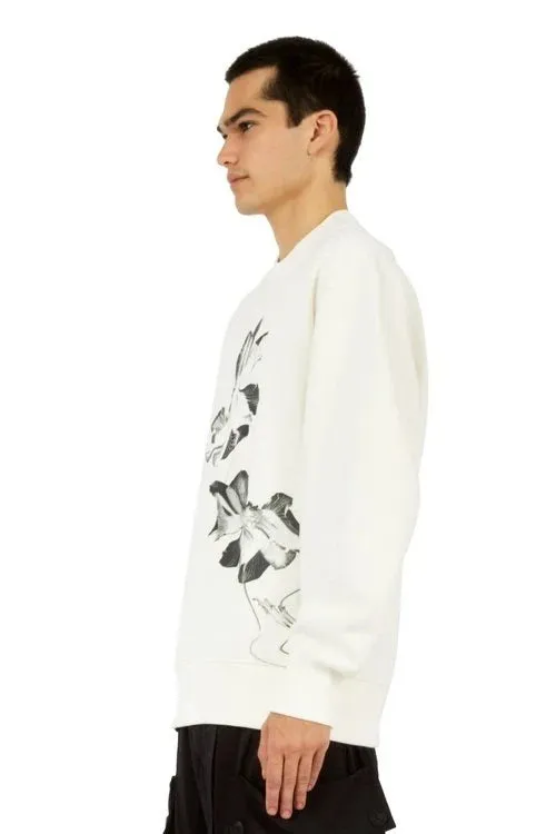 Flower Print Crew Neck Sweater