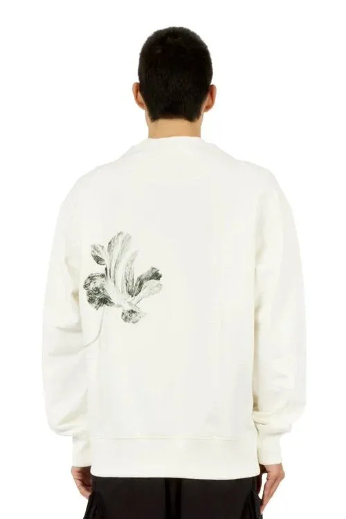 Flower Print Crew Neck Sweater