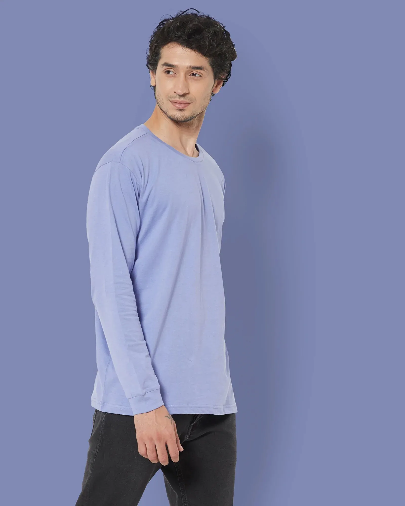 Full Sleeves Crew Neck: Periwinkle