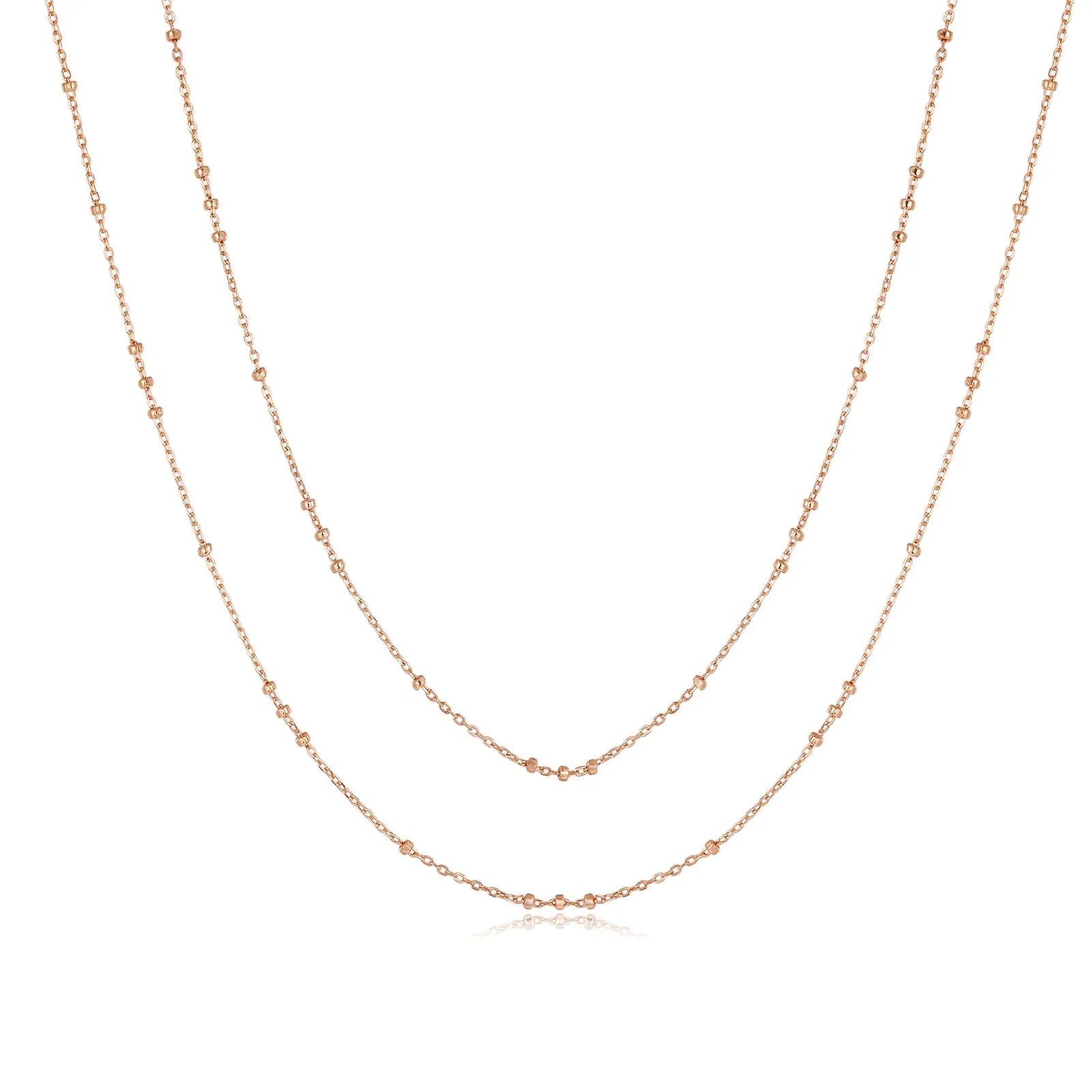 Gold Beaded Layered Necklace Chain