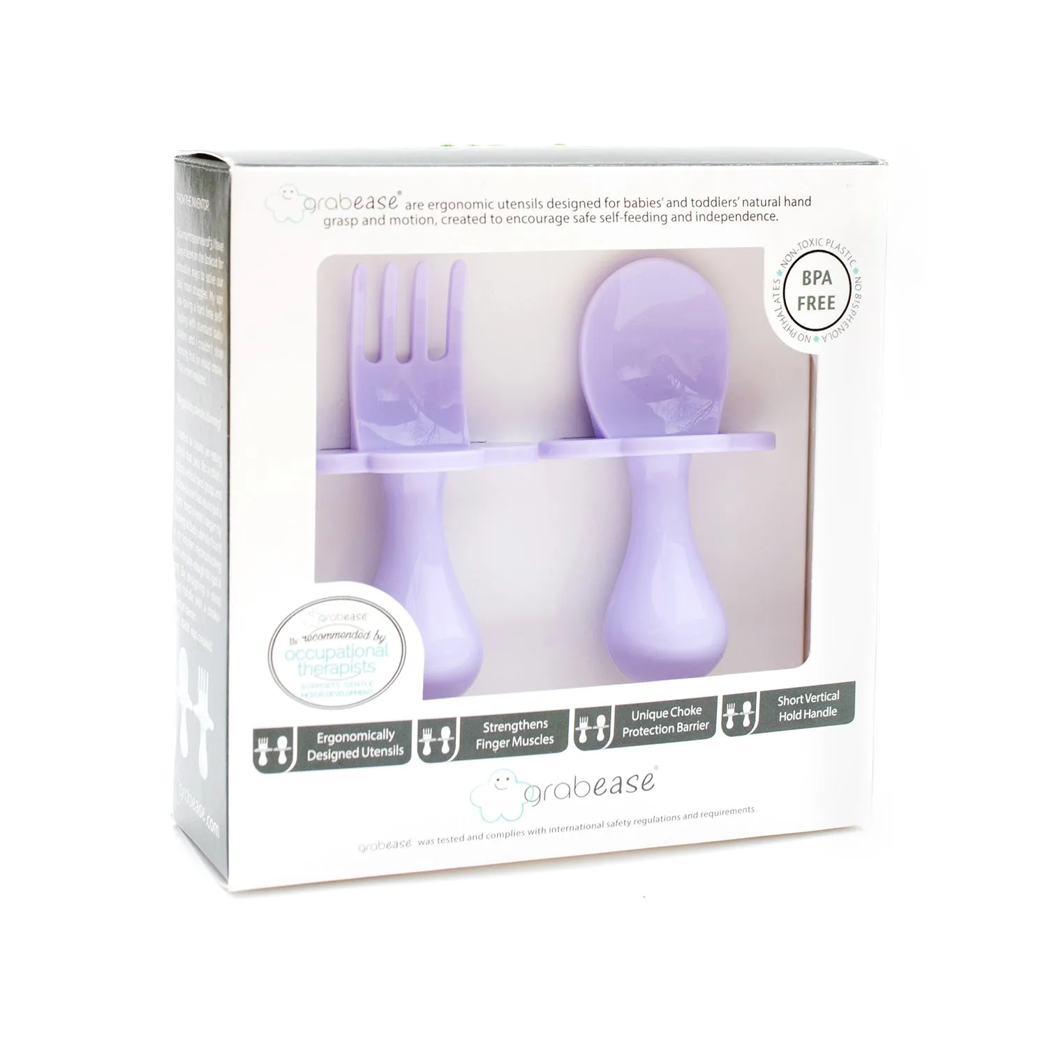 Grabease Stage 2 Self feeding Fork and Spoon Set - Lavender