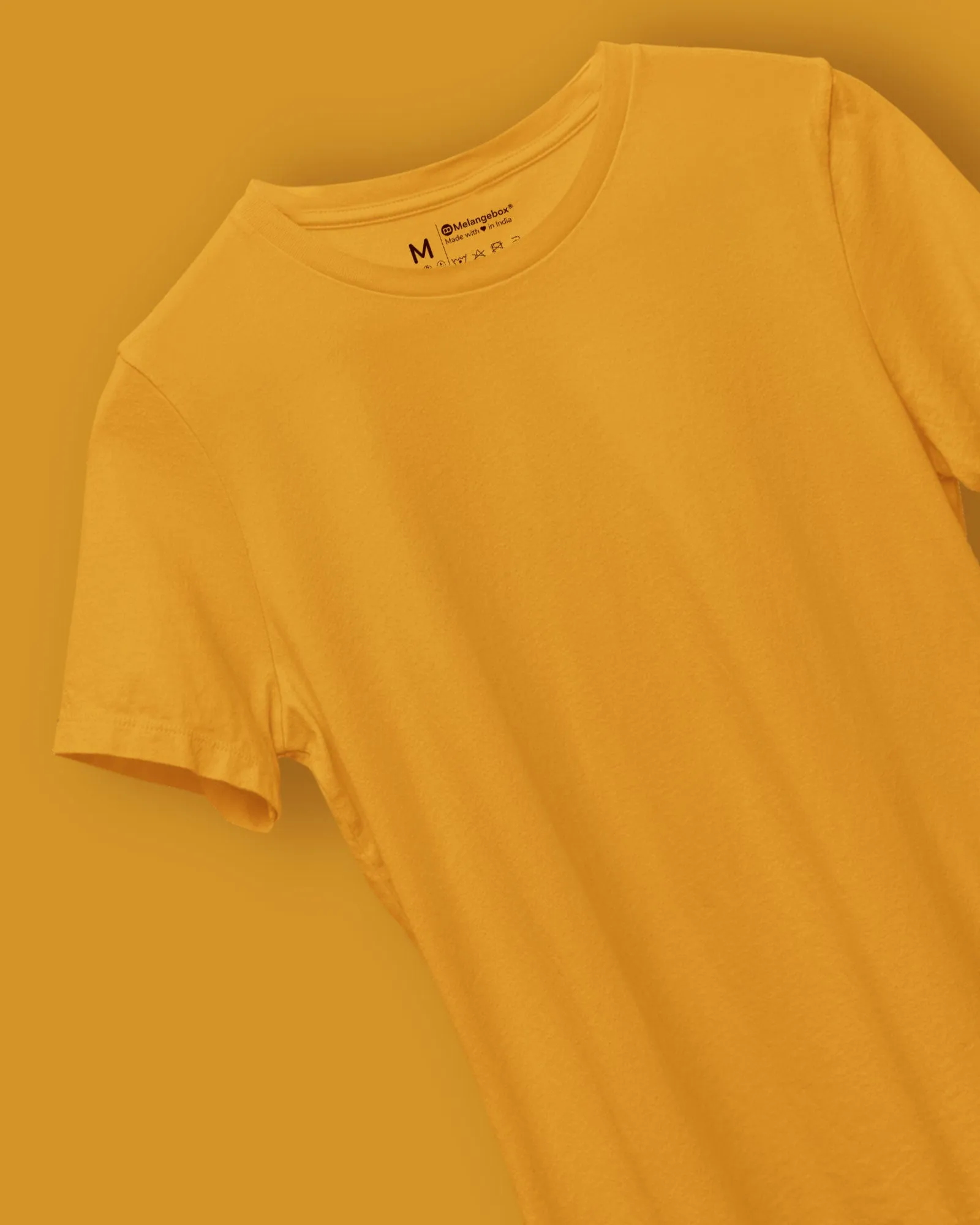 Half Sleeves Crew Neck: Mustard