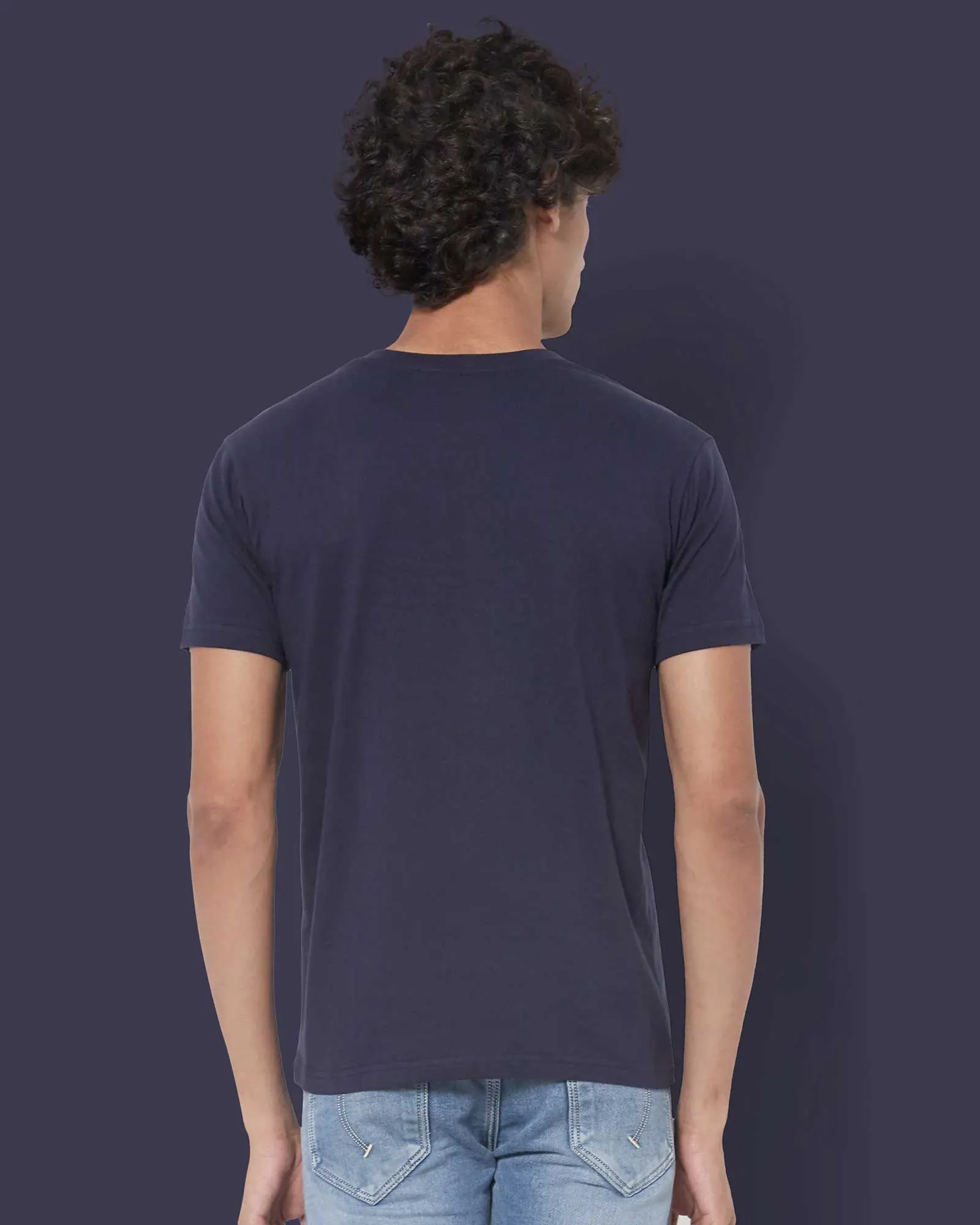 Half Sleeves Henley: Navy Blue