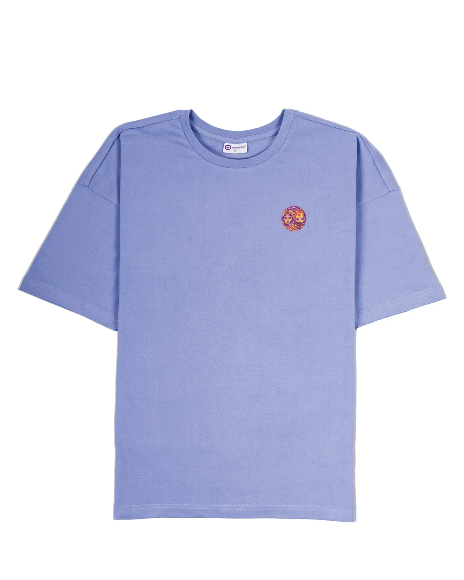 Hippie Trippy Drop Shoulder Crew: Periwinkle