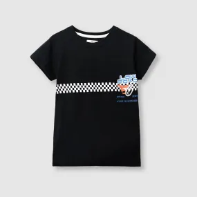 Kids Soft Cotton Graphic Black T-Shirt