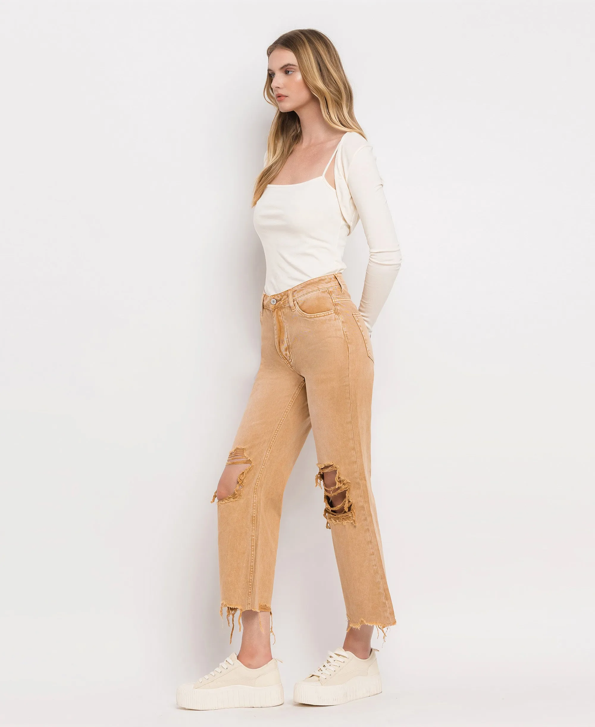 Kiss Of California - Super High Rise 90's Vintage Crop Flare Jeans