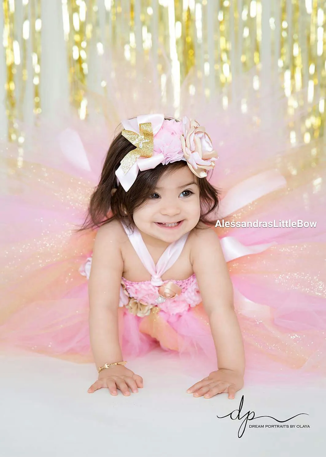 pink and gold tutu dress